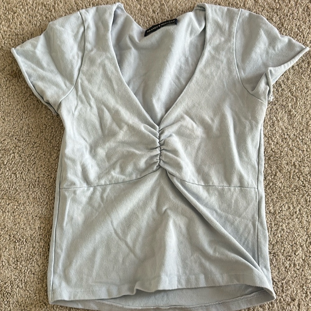 Brandy Melville Gina Top, light blue, one size